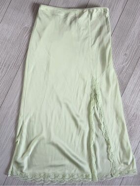 Divided Pale Mint Lace-Trim Slip Dress